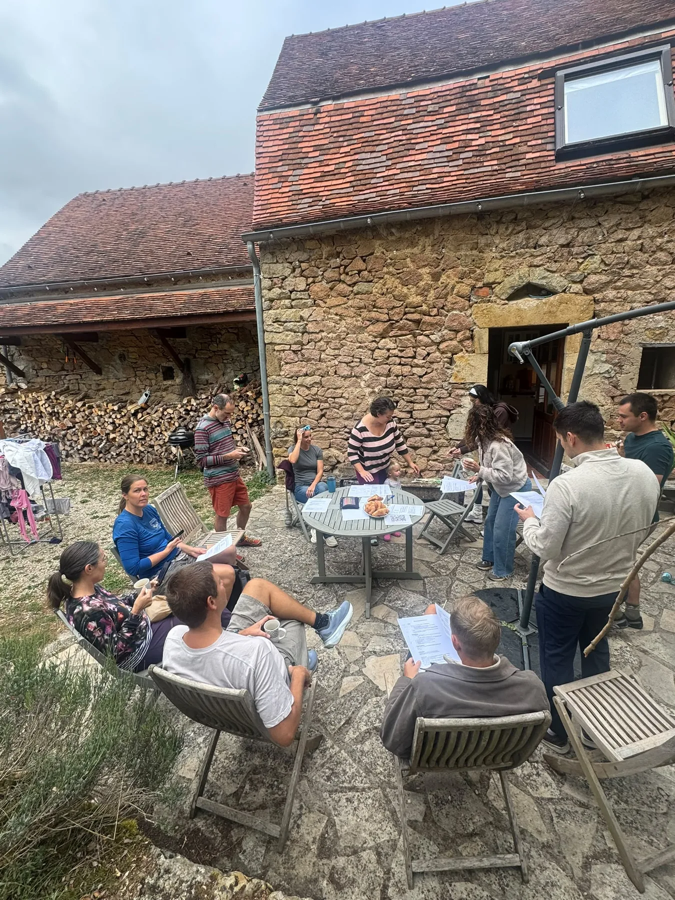 Gathering around the table for conversation, coffee and shared ideas.